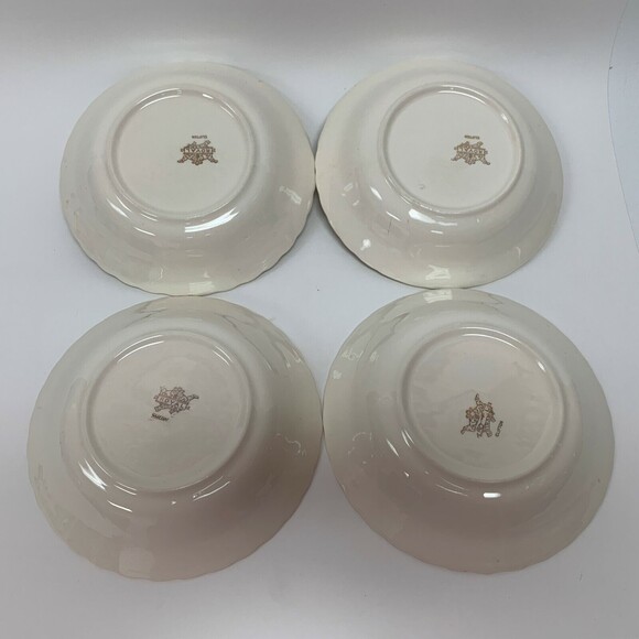 Vintage Clifton by Royal Bowls Ivory Floral Swirl Rim 7 7/8" Lot of 4 - Picture 4 of 8